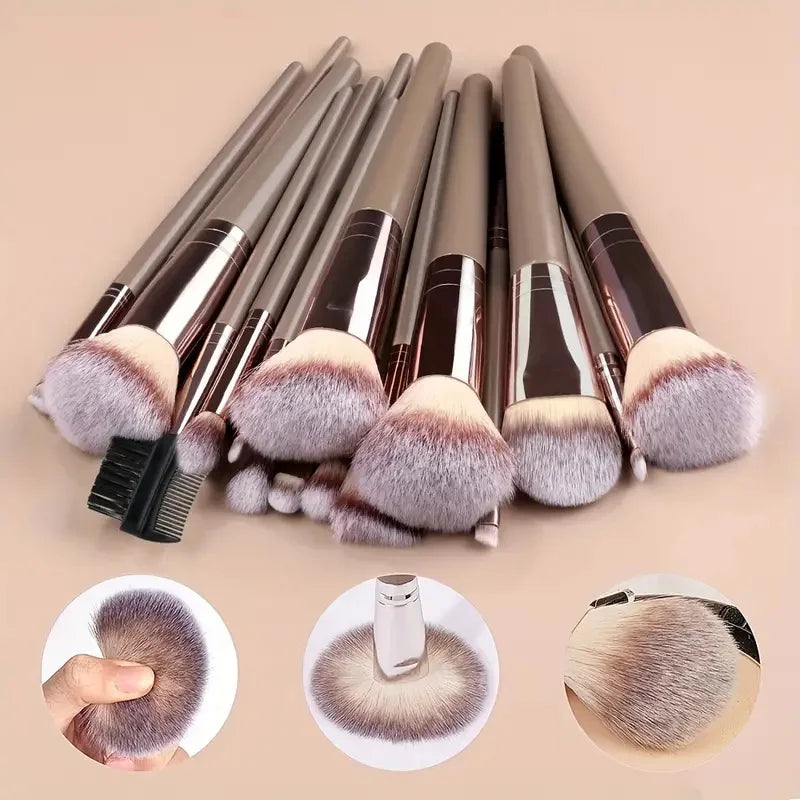 3-20Pcs Premium Makeup Brushes Set Soft Fluffy Beauty Cosmetic Foundation Makeup Brush Eyeshadow Blush Kabuki Make Up Tools - ShoreCo.Shop