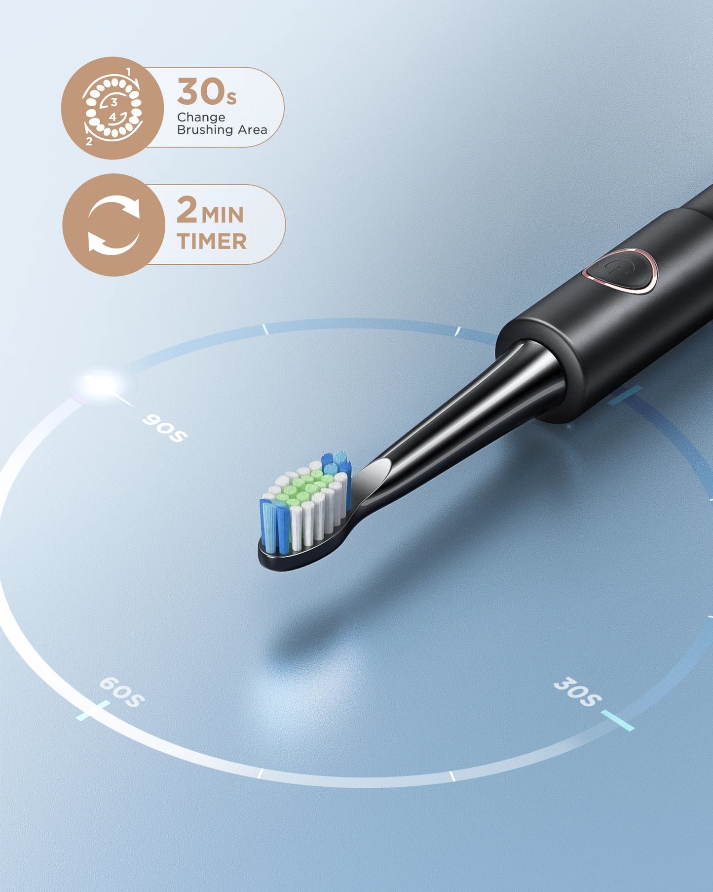Fairywill Sonic Electric Toothbrush E11 Waterproof USB Charge Rechargeable Electric Toothbrush 8 Brush Replacement Heads Adult - ShoreCo.Shop