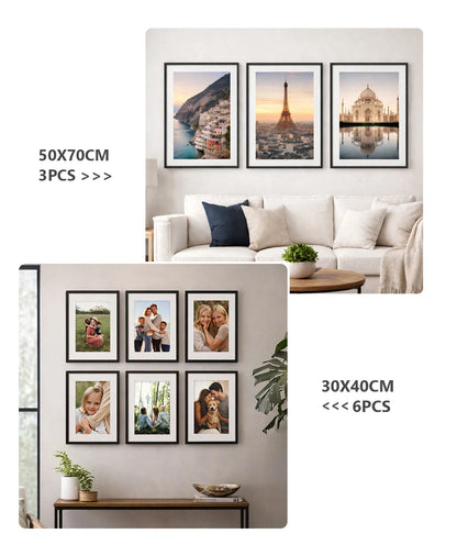 3pcs 30x40 50x70cm Picture Frames Aluminum Modern Photo Frame Black With Mat For Wall Art Mounting Canvas Print Home Decor    Home Decor Supply | Online Retail | ShoreShopper.com