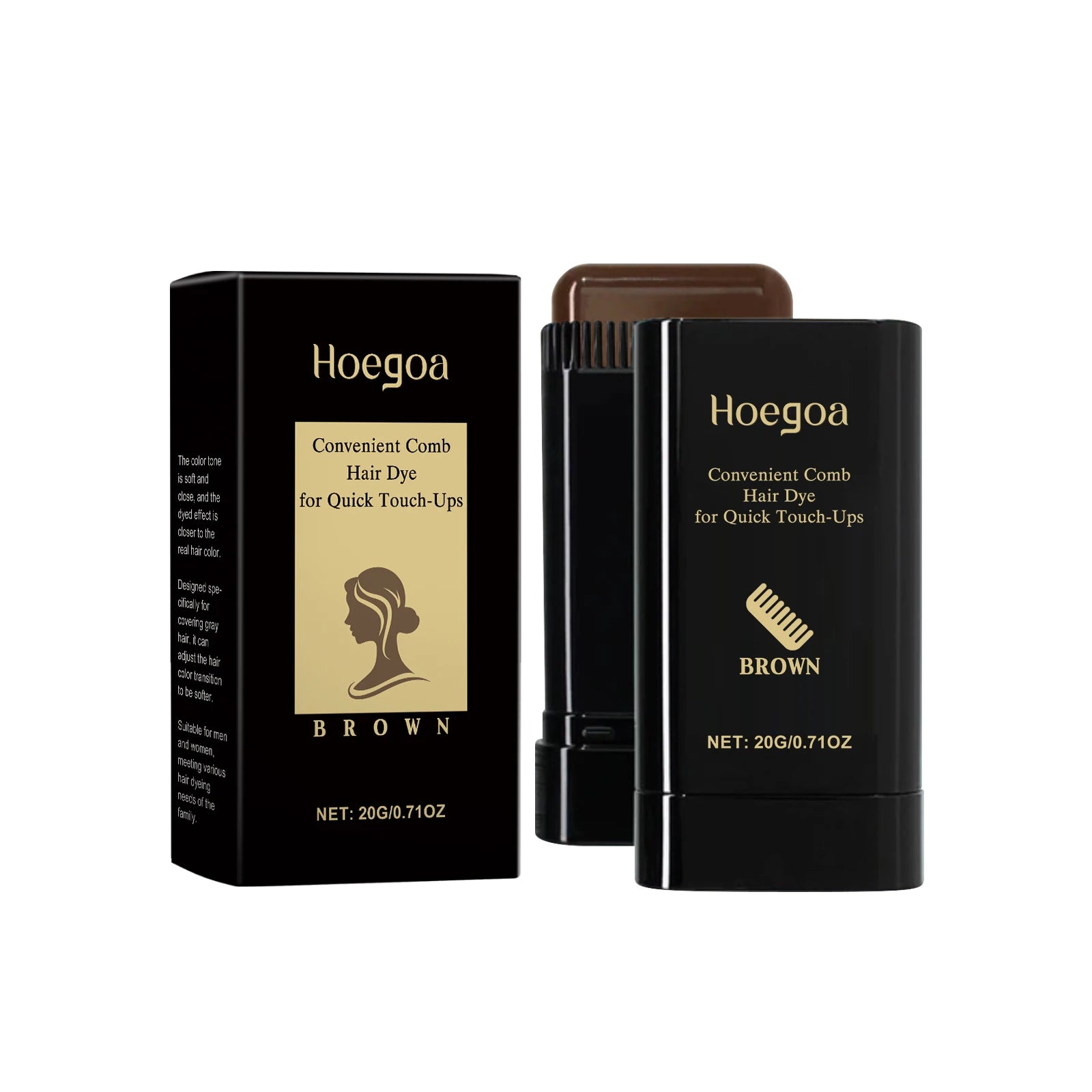 Hoegoa Hair Dyeing Stick Gentle Temporary Coloring Hair Non-irritating Scalp Quick Cover Gray Hairs Convenient Hair Dyeing Stick - ShoreCo.Shop