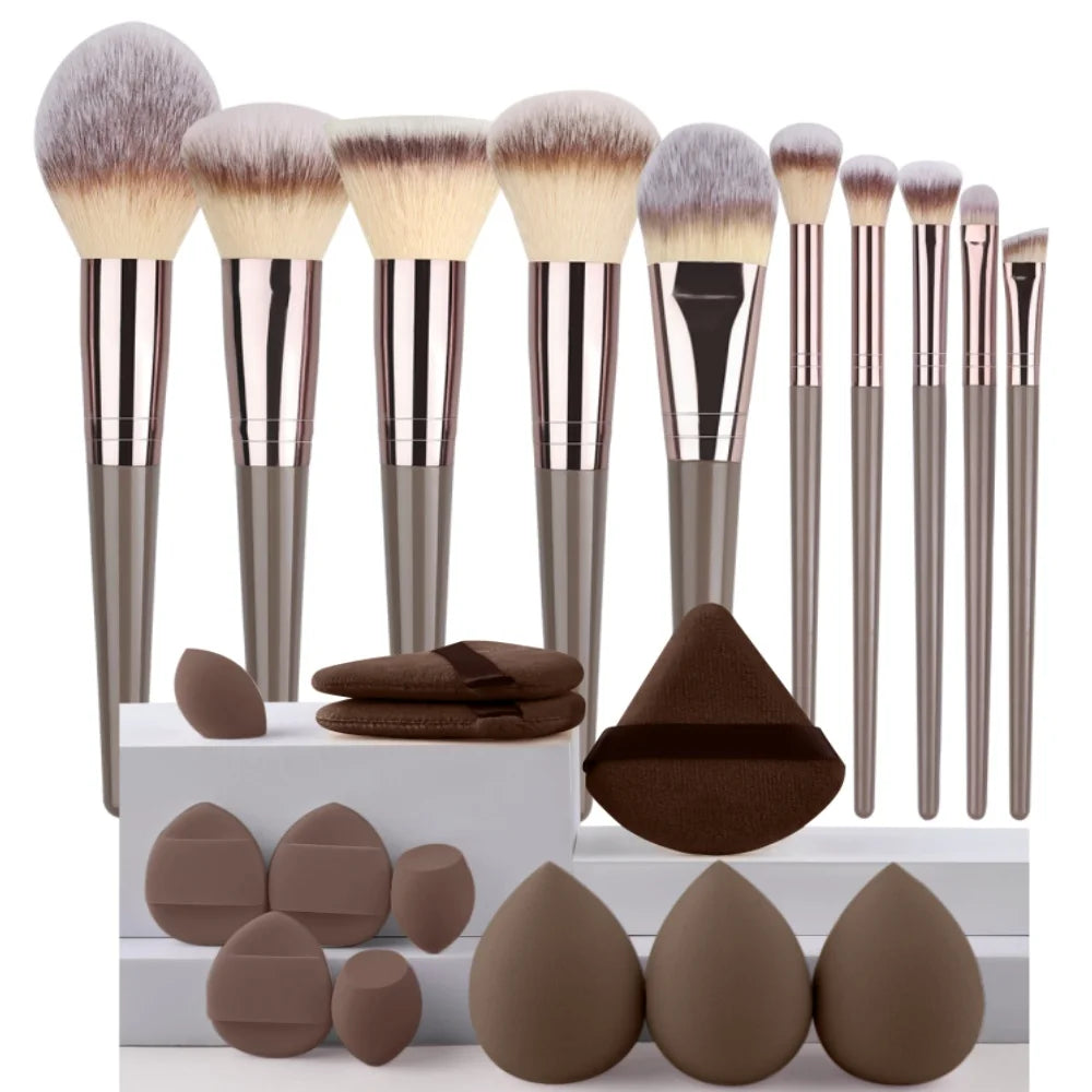3-20Pcs Premium Makeup Brushes Set Soft Fluffy Beauty Cosmetic Foundation Makeup Brush Eyeshadow Blush Kabuki Make Up Tools - ShoreCo.Shop