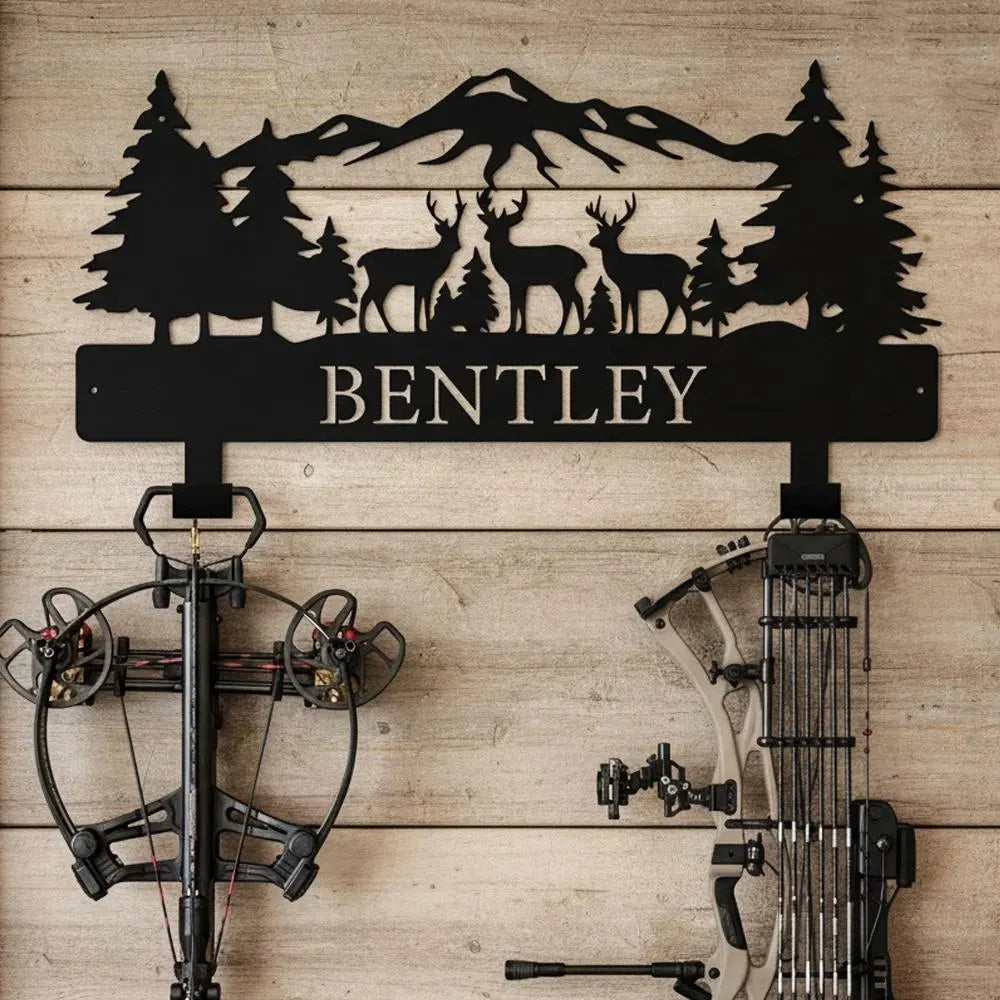 Custom Personalized Hunting Scene Display,Rustic Archery Wall Decor,Personalized Hunting Bow Rack, Archery Wall Decor    Home Decor Supply | Online Retail | ShoreShopper.com