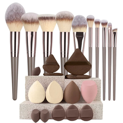 3-20Pcs Premium Makeup Brushes Set Soft Fluffy Beauty Cosmetic Foundation Makeup Brush Eyeshadow Blush Kabuki Make Up Tools - ShoreCo.Shop