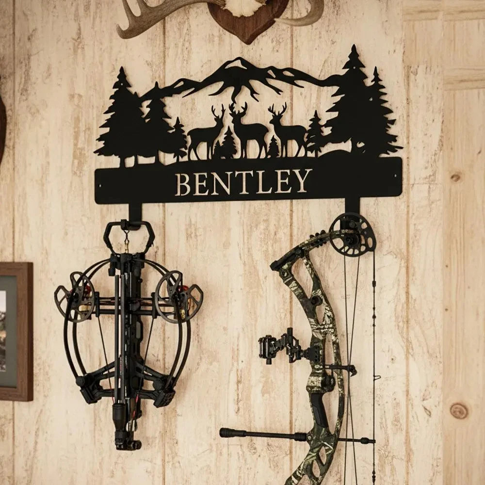 Custom Personalized Hunting Scene Display,Rustic Archery Wall Decor,Personalized Hunting Bow Rack, Archery Wall Decor    Home Decor Supply | Online Retail | ShoreShopper.com