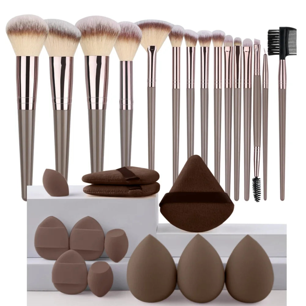 3-20Pcs Premium Makeup Brushes Set Soft Fluffy Beauty Cosmetic Foundation Makeup Brush Eyeshadow Blush Kabuki Make Up Tools - ShoreCo.Shop
