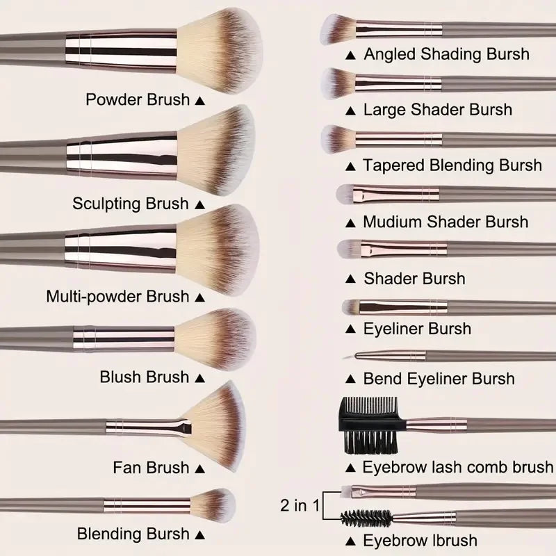 3-20Pcs Premium Makeup Brushes Set Soft Fluffy Beauty Cosmetic Foundation Makeup Brush Eyeshadow Blush Kabuki Make Up Tools - ShoreCo.Shop