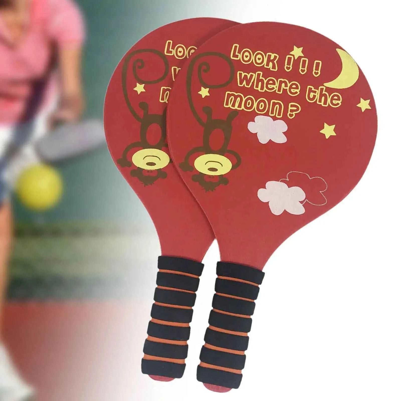 Beach Tennis Paddle, Wooden Beach Tennis Racket, Fitness Yard Beach Game Professional Badminton Racket Physical Exercise
