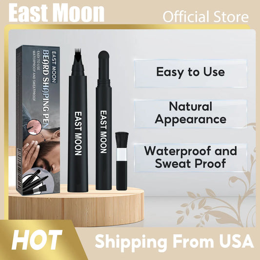 Waterproof Beard Pen Brush Beard Enhancer Lasting Hair Line Cover Repair Moustache Coloring Shaping Tools Beard Filler Pencil - ShoreCo.Shop