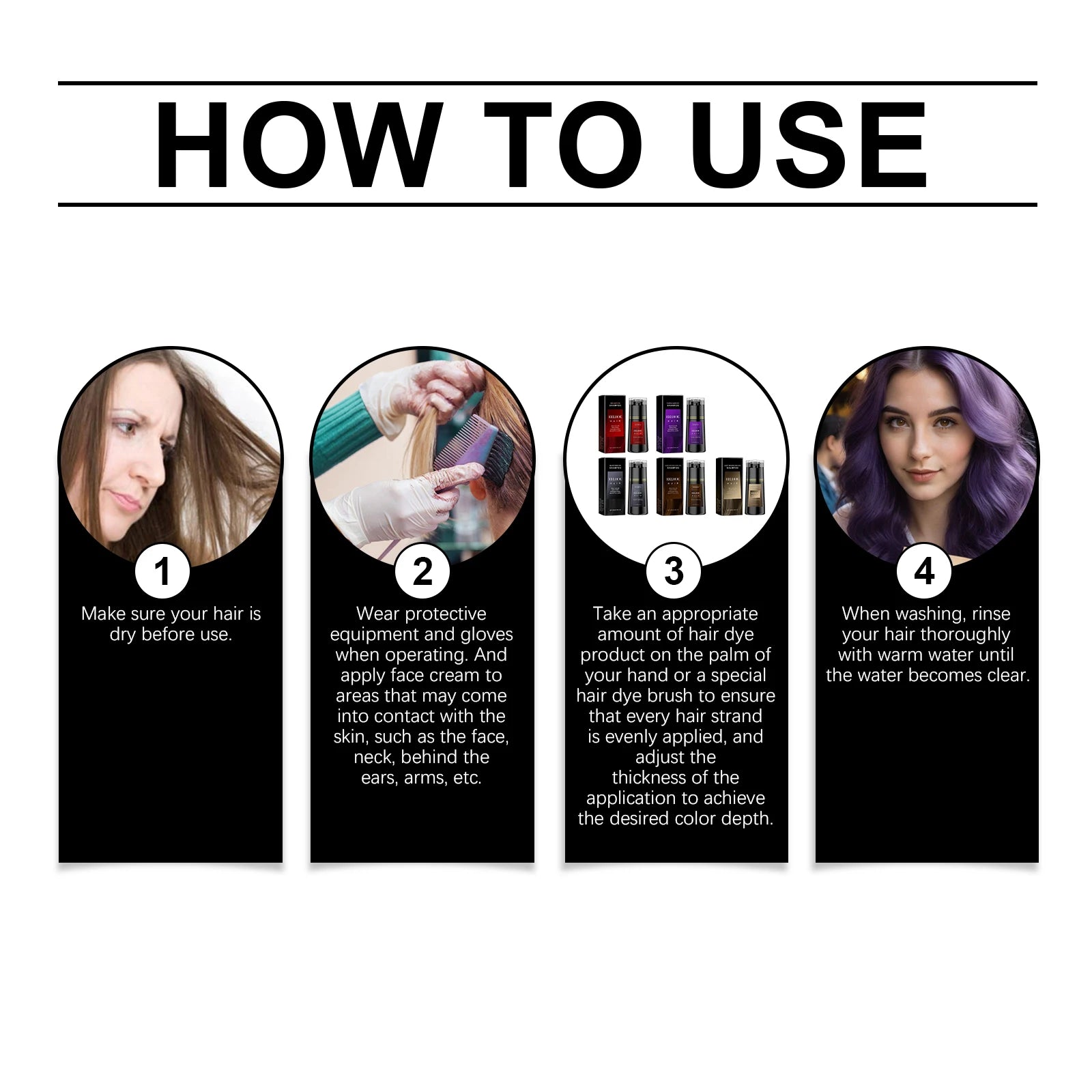 EELHOE Multi Color Hair Dyeing Shampoo Natural Non-irritating Nourish Scalp Easy Coloring Lasting Effect Smoothing Hair Dyeing - ShoreCo.Shop