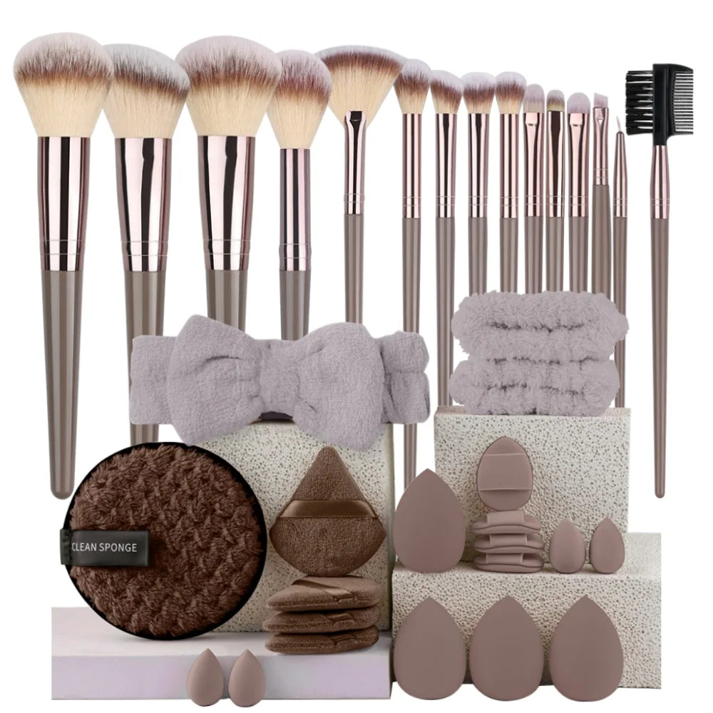 3-20Pcs Premium Makeup Brushes Set Soft Fluffy Beauty Cosmetic Foundation Makeup Brush Eyeshadow Blush Kabuki Make Up Tools - ShoreCo.Shop