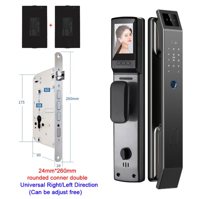 3D Face Recognition Unlock Digital Door Lock With Camera FIngerprint Password Unlock Keyless Electronic Door Lock - ShoreCo.Shop