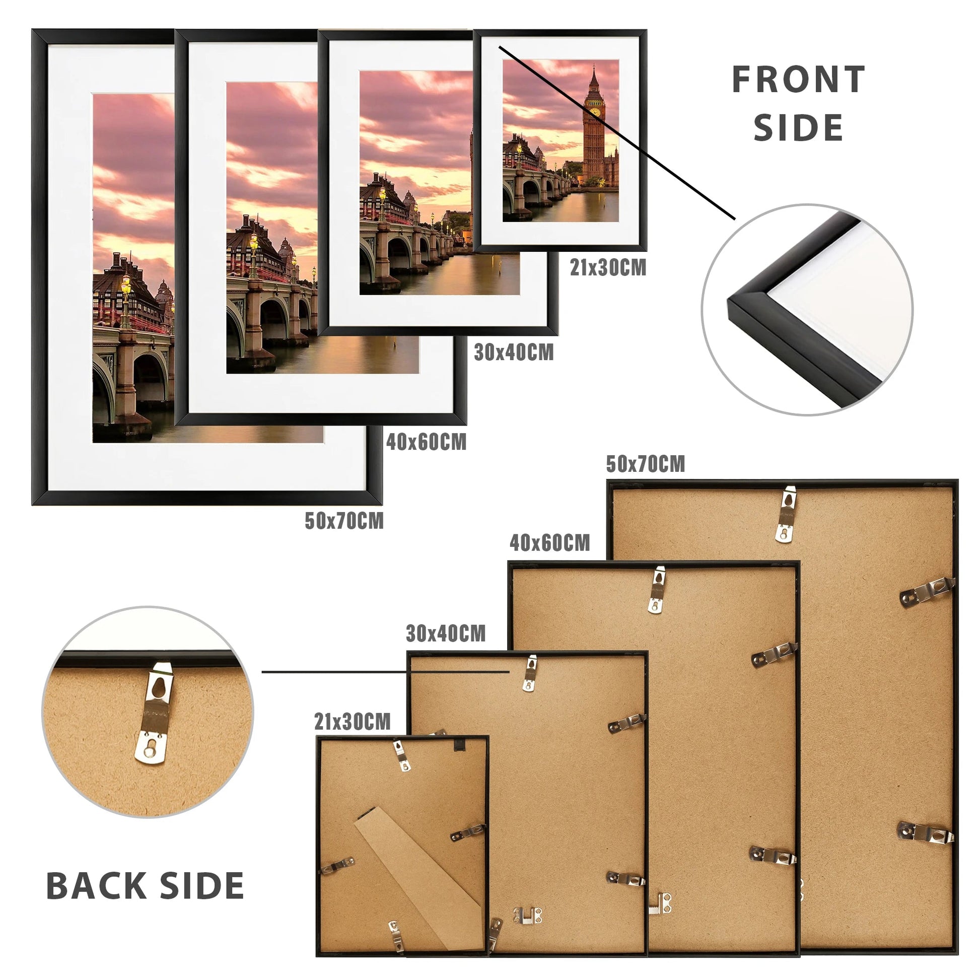 3pcs 30x40 50x70cm Picture Frames Aluminum Modern Photo Frame Black With Mat For Wall Art Mounting Canvas Print Home Decor    Home Decor Supply | Online Retail | ShoreShopper.com