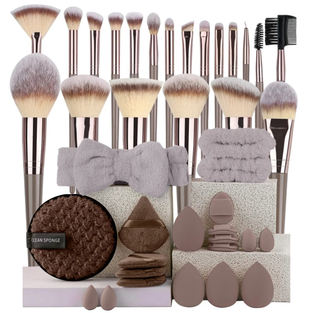 3-20Pcs Premium Makeup Brushes Set Soft Fluffy Beauty Cosmetic Foundation Makeup Brush Eyeshadow Blush Kabuki Make Up Tools - ShoreCo.Shop