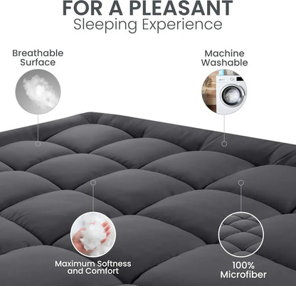 Ultra Soft Queen Size Mattress Topper - Viscose Made from Bamboo Pillow Top Mattress Pad for Back Pain Relief - Naturally Coolin    Home Decor Supply | Online Retail | ShoreShopper.com