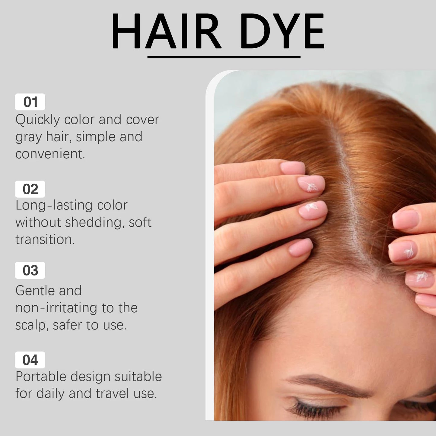 Hoegoa Hair Dyeing Stick Gentle Temporary Coloring Hair Non-irritating Scalp Quick Cover Gray Hairs Convenient Hair Dyeing Stick - ShoreCo.Shop