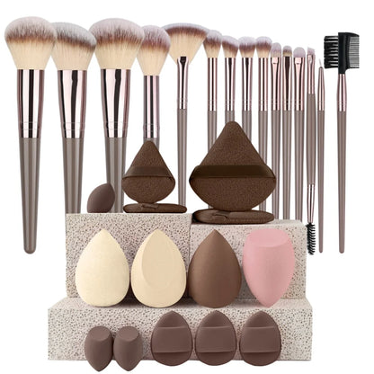 3-20Pcs Premium Makeup Brushes Set Soft Fluffy Beauty Cosmetic Foundation Makeup Brush Eyeshadow Blush Kabuki Make Up Tools - ShoreCo.Shop