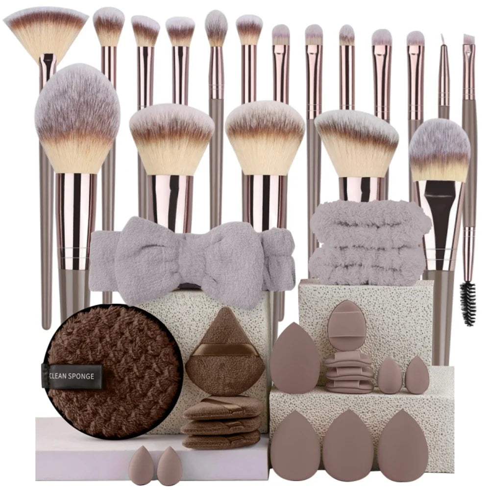 3-20Pcs Premium Makeup Brushes Set Soft Fluffy Beauty Cosmetic Foundation Makeup Brush Eyeshadow Blush Kabuki Make Up Tools - ShoreCo.Shop