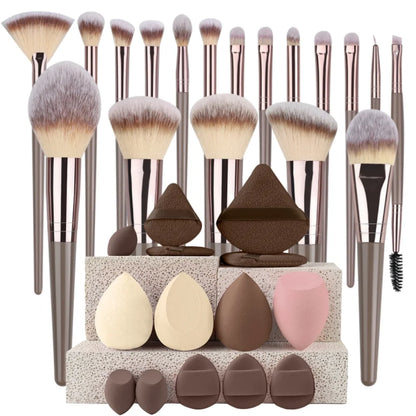 3-20Pcs Premium Makeup Brushes Set Soft Fluffy Beauty Cosmetic Foundation Makeup Brush Eyeshadow Blush Kabuki Make Up Tools - ShoreCo.Shop