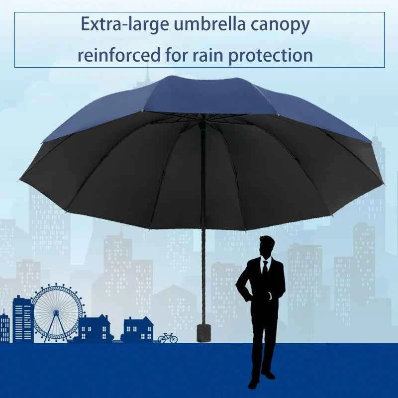 130cm extra-large folding umbrella suitable for both sunny and rainy days and is windproof, waterproof comprehensive protection.