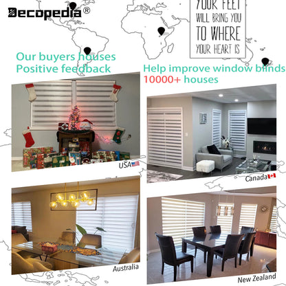 Decopedia Custom Made Zebra Blinds for Windows Motorized Roller Blinds Blackout Day and Night Window Blinds for Sliding Door - ShoreCo.Shop