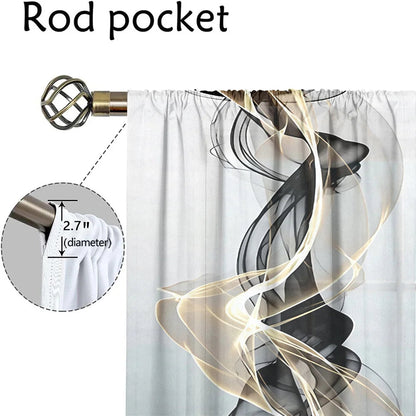 2 Pcs Abstract Art Curtains Black Gold Streamline Pattern Living Room Bedroom Window Decorative Curtains Modern Minimalist Style    Home Decor Supply | Online Retail | ShoreShopper.com