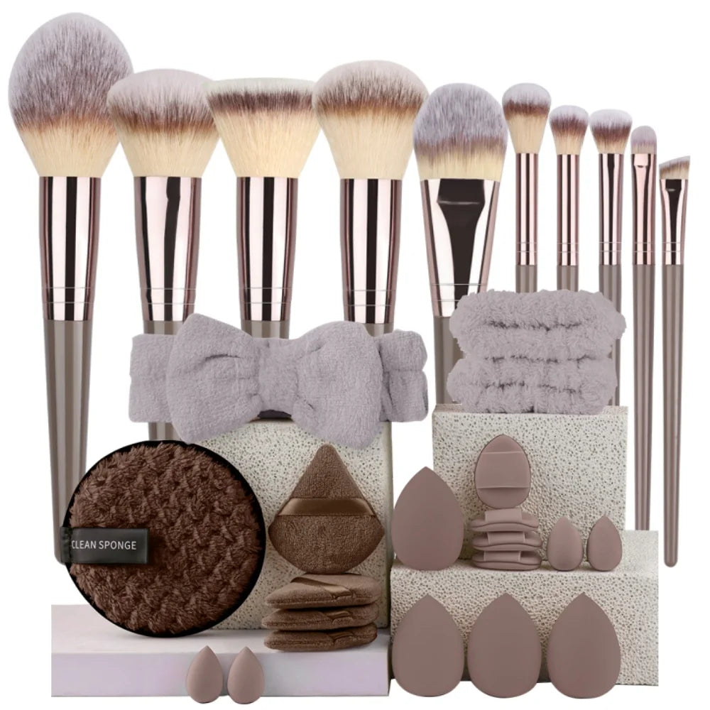 3-20Pcs Premium Makeup Brushes Set Soft Fluffy Beauty Cosmetic Foundation Makeup Brush Eyeshadow Blush Kabuki Make Up Tools - ShoreCo.Shop