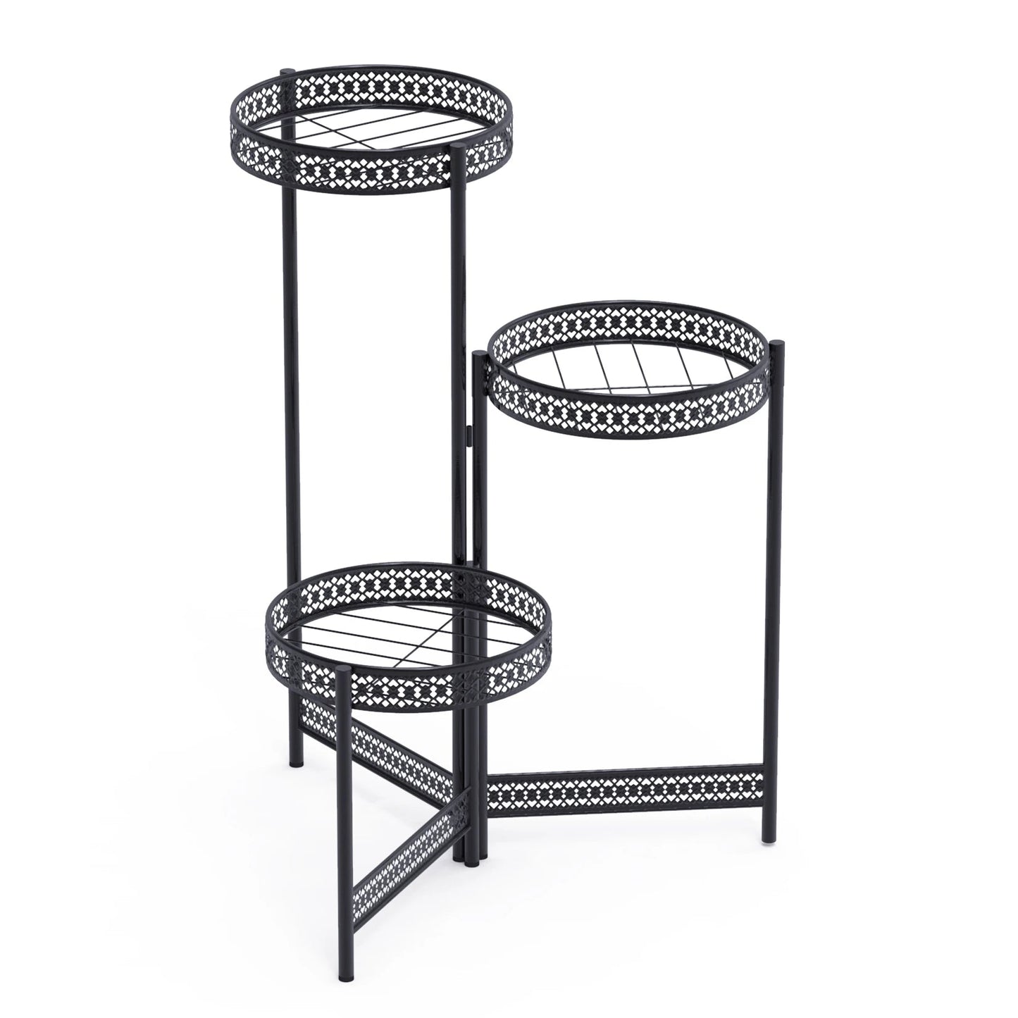 3/4 Tier Metal Plant Stand Indoor Black Tall Flower Pot Holder Display Rack Foldable for Patio Garden Living Room Corner Balcony    Home Decor Supply | Online Retail | ShoreShopper.com