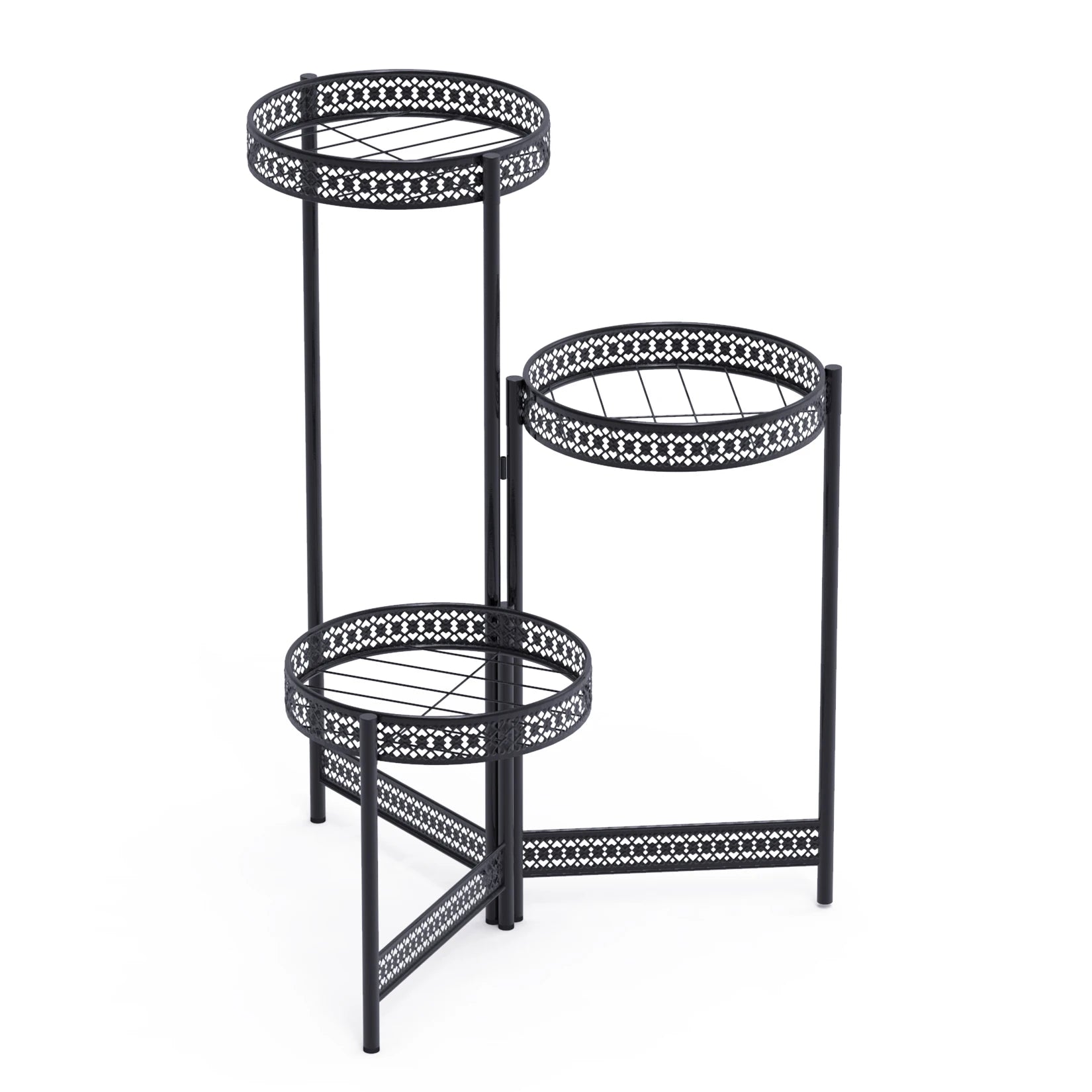 3/4 Tier Metal Plant Stand Indoor Black Tall Flower Pot Holder Display Rack Foldable for Patio Garden Living Room Corner Balcony    Home Decor Supply | Online Retail | ShoreShopper.com