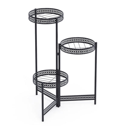 3/4 Tier Metal Plant Stand Indoor Black Tall Flower Pot Holder Display Rack Foldable for Patio Garden Living Room Corner Balcony    Home Decor Supply | Online Retail | ShoreShopper.com