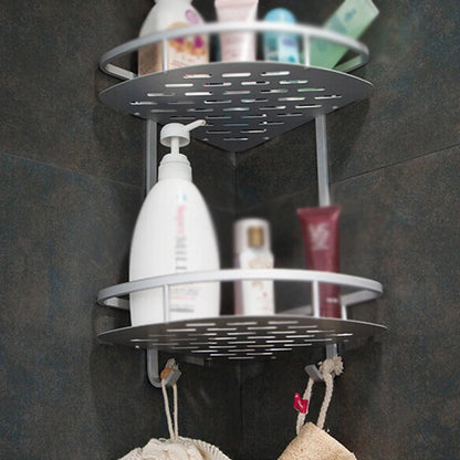 Bathroom Shelf Screws Fixed Durable Aluminum 2 Tiers Shower Shelf Kitchen Storage Holder Shampoo Soap Cosmetic Organizer Shelf    Home Decor Supply | Online Retail | ShoreShopper.com