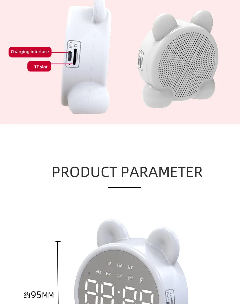 Bluetooth Mirror Table Clock Kids Alarm Clock Cute Cat Digital Alarm Clock For Kids Bedside Clock Children'S Sleep Led Clocks    Home Decor Supply | Online Retail | ShoreShopper.com