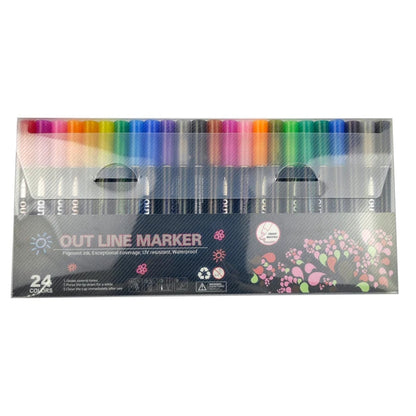 Customized Non-Toxic Glitter Outline Markers Double Colors Set Packaging    Home Decor Supply | Online Retail | ShoreShopper.com