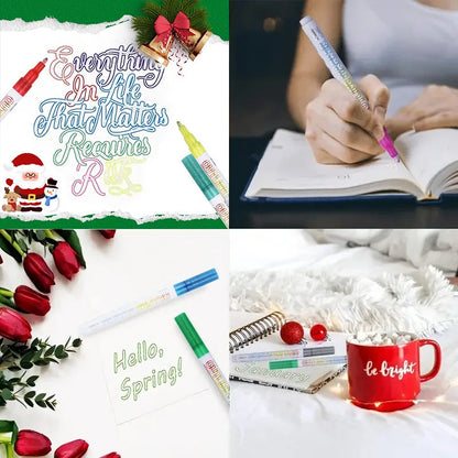 Customized Non-Toxic Glitter Outline Markers Double Colors Set Packaging    Home Decor Supply | Online Retail | ShoreShopper.com