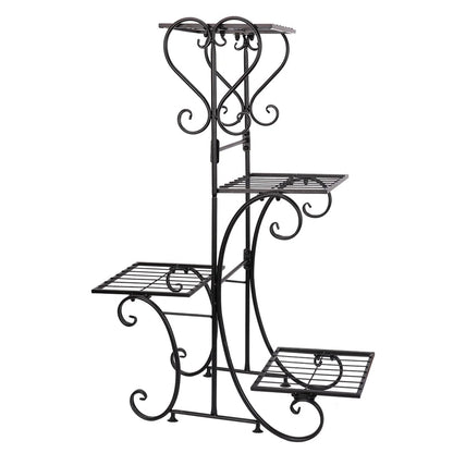 Metal Plant Shelf Flower Display Stand Garden Planter Holder with 4 Tier Shelves Indoor (Black)    Home Decor Supply | Online Retail | ShoreShopper.com