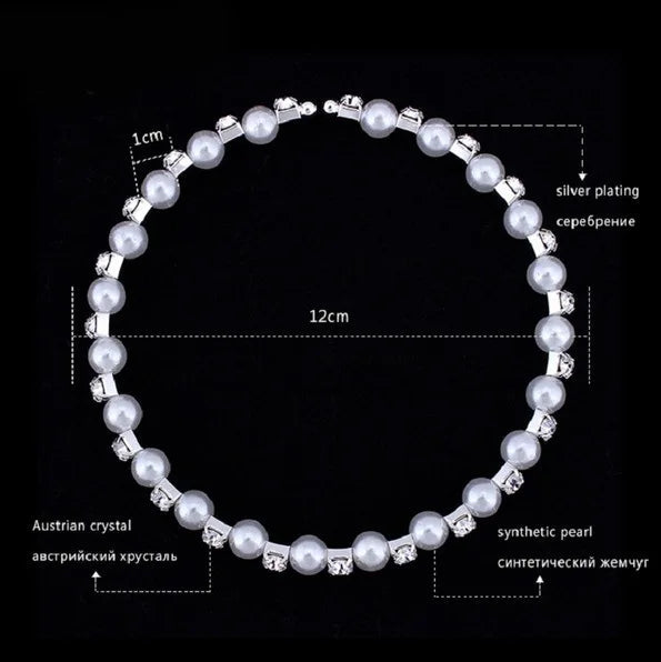 Wedding Bridal Jewelry Set String of Pearls Prom Silver Color Crystal Bracelet Necklace Earrings for Women jewellery sets    Home Decor Supply | Online Retail | ShoreShopper.com