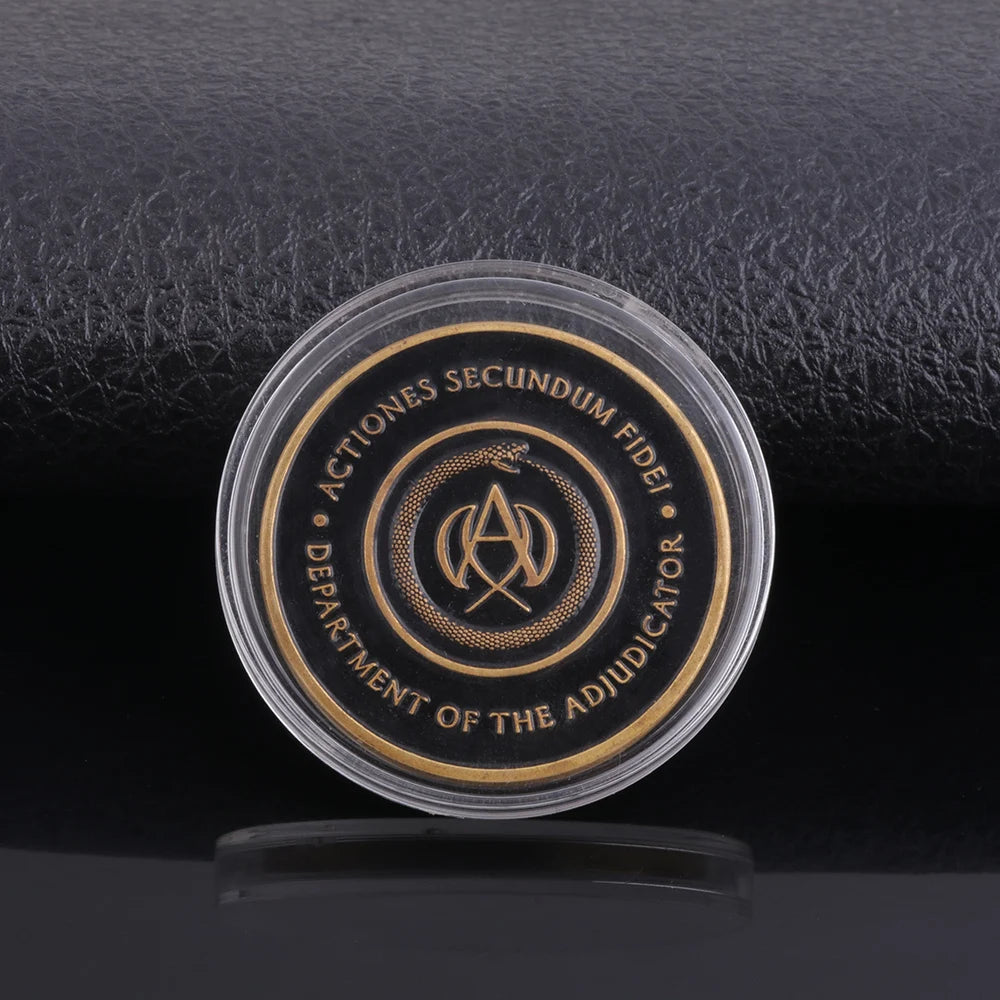 Big Size John Wick 4 Blood Oath Marker Coin Keychain Gold and Adjudicator Coin Metal Prop Accessories Collection Gift - ShoreCo.Shop