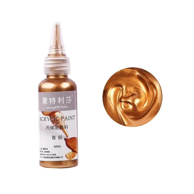 New 60ml Gold Paint Metallic Acrylic Paint,Waterproof Not Faded For Statuary Coloring DIY Hand Clothes Painted Graffiti Pigments    Home Decor Supply | Online Retail | ShoreShopper.com
