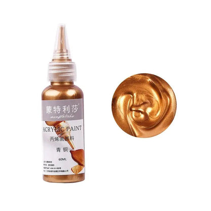 New 60ml Gold Paint Metallic Acrylic Paint,Waterproof Not Faded For Statuary Coloring DIY Hand Clothes Painted Graffiti Pigments    Home Decor Supply | Online Retail | ShoreShopper.com