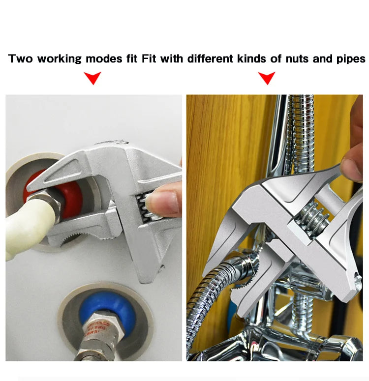 Adjustable Wrench Universal Monkey Spanner Multi-function plumbing Hand Tools Nut Sink Wrench Bathroom Pipe Large Open Spanner    Home Decor Supply | Online Retail | ShoreShopper.com