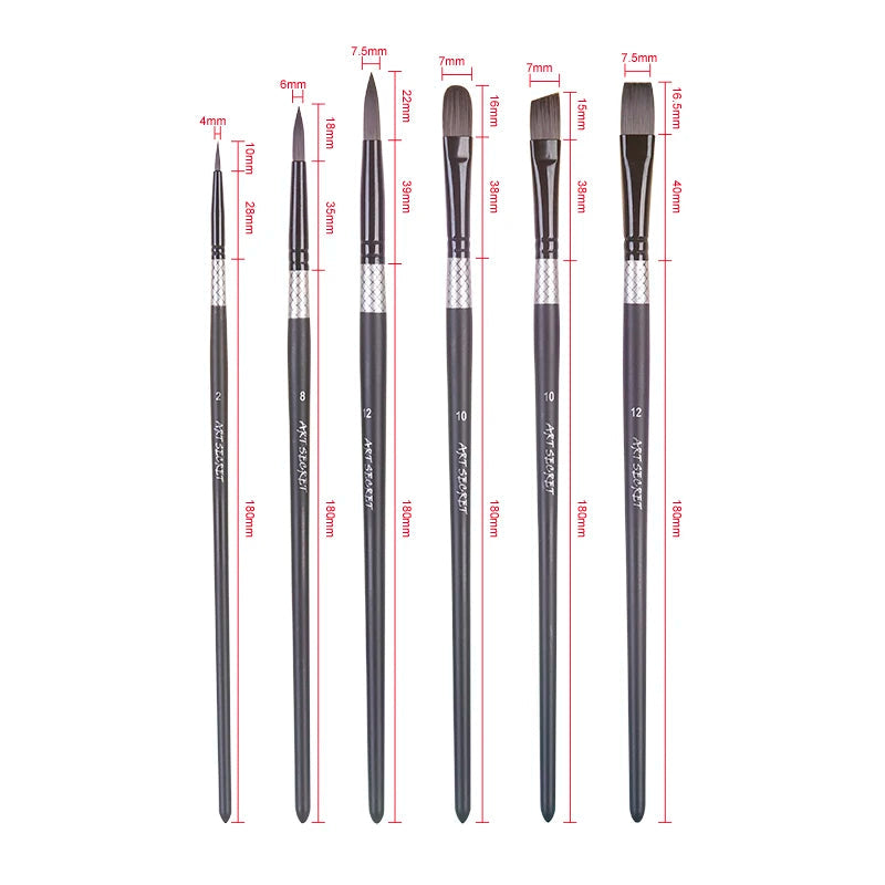 ArtSecret High Grade Multi-Functional Brush 2420 6PC/Set Painter Pen Synthetic Hair Aluminum Ferrule Wooden Handle Art Supplies    Home Decor Supply | Online Retail | ShoreShopper.com