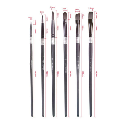 ArtSecret High Grade Multi-Functional Brush 2420 6PC/Set Painter Pen Synthetic Hair Aluminum Ferrule Wooden Handle Art Supplies    Home Decor Supply | Online Retail | ShoreShopper.com