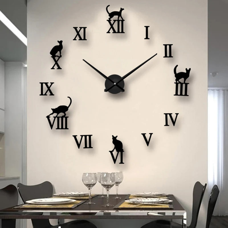 Large Wall Clock Quartz Needle 3D DIY 27" 37" or 47" Wall Clock    Home Decor Supply | Online Retail | ShoreShopper.com