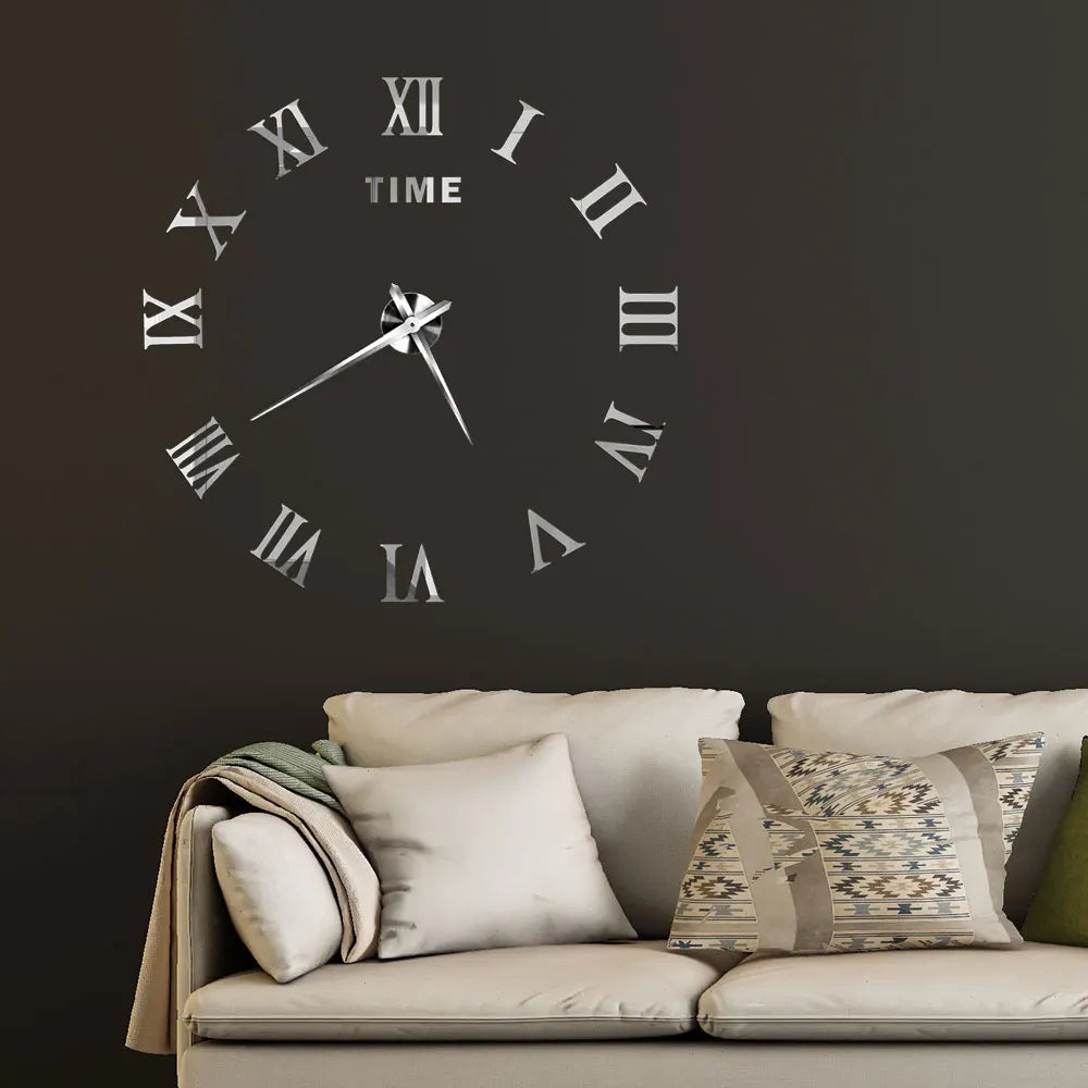 2D/3D Large Roman Numeral Acrylic Mirror Wall Clock Sticker Fashion DIY Quartz Clocks Watch Home Decoration Living Room Stickers    Home Decor Supply | Online Retail | ShoreShopper.com