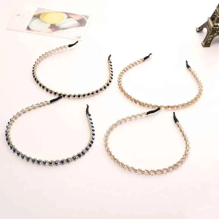 Headwear Fashion Women Hair Hoop Ladies Crystal Rhinestone Pearl Hairband Headband Head Piece Hair Band Accessories