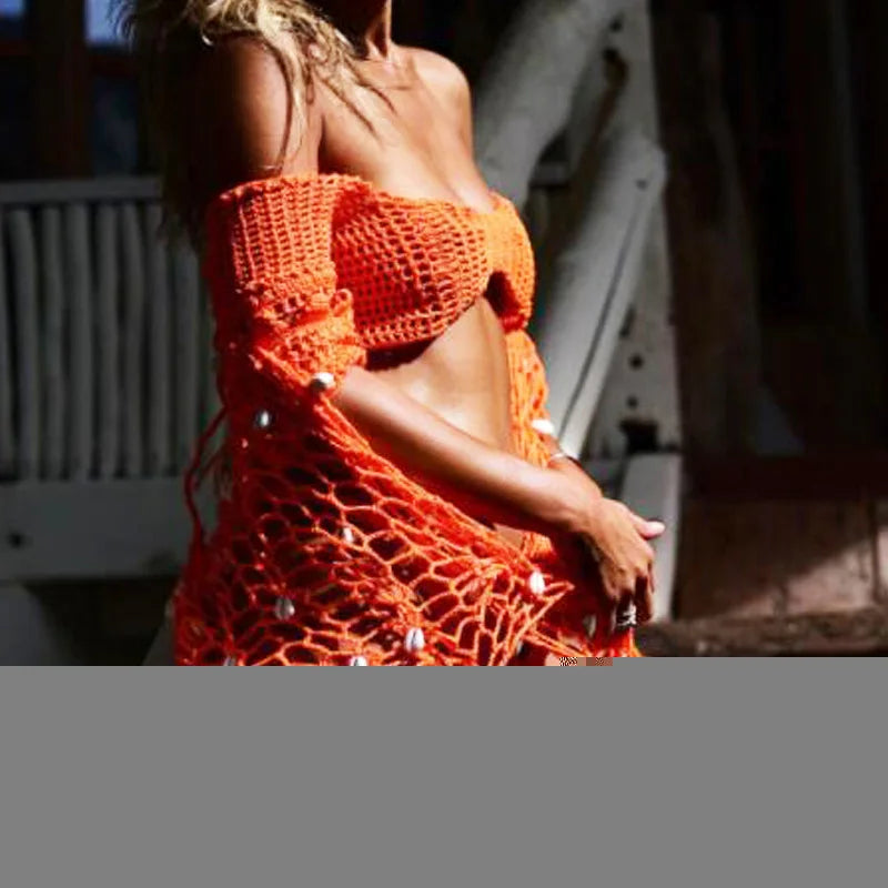 Women Beach Weave Hand Crochet Wrap Shawls Sexy Bikini Cover Up Sunscreen Nets Skirt Mesh Tunic Pareo Beachwear hot    Your Coastal Marketplace | Shoreshopper.com