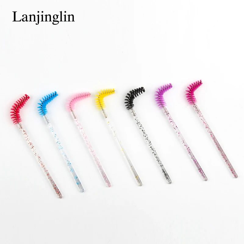 Lanjinglin 5/50pcs Eyelash Brush Crystal Eyelash Soft Eye Lashes Extension Mascara Wands Makeup Professional Makeup Tool - ShoreCo.Shop