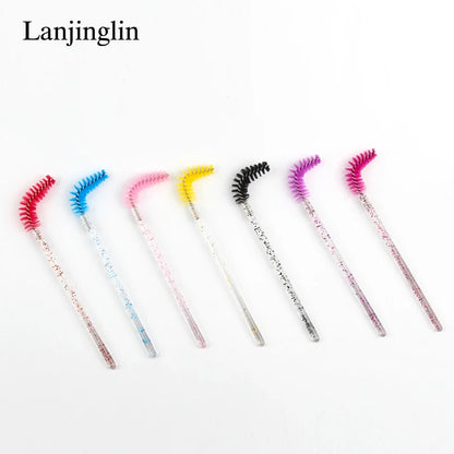 Lanjinglin 5/50pcs Eyelash Brush Crystal Eyelash Soft Eye Lashes Extension Mascara Wands Makeup Professional Makeup Tool - ShoreCo.Shop