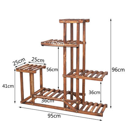 6 Tiered Wood Plant Flower Stand Shelf Planter Pots Shelves Rack Holder Display for Multiple Plants Indoor Outdoor Garden Patio    Home Decor Supply | Online Retail | ShoreShopper.com
