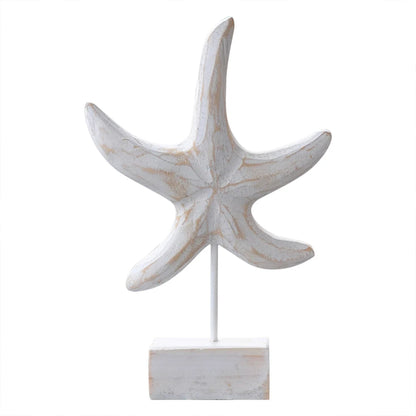 Mediterranean Style Wood Crafts Starfish Conch Hippocampus Wood Carving Marine Garden Decoration Ornaments Home Decoration - ShoreCo.Shop