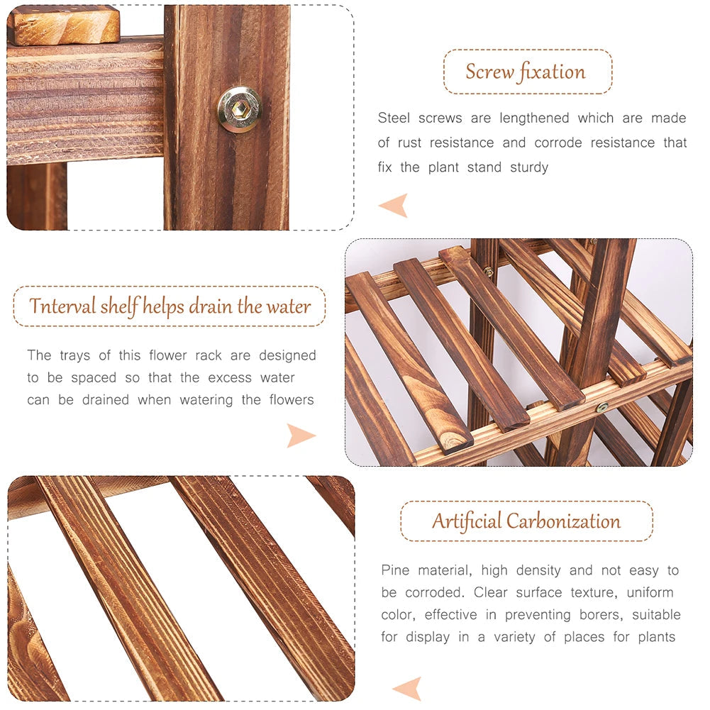 6 Tiered Wood Plant Flower Stand Shelf Planter Pots Shelves Rack Holder Display for Multiple Plants Indoor Outdoor Garden Patio    Home Decor Supply | Online Retail | ShoreShopper.com